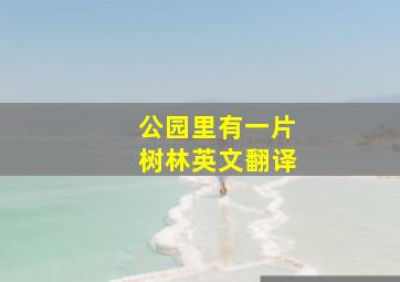 公园里有一片树林英文翻译