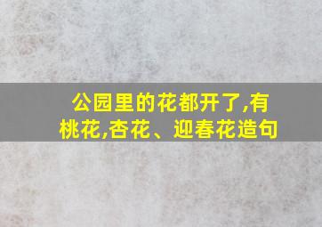 公园里的花都开了,有桃花,杏花、迎春花造句