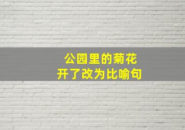 公园里的菊花开了改为比喻句