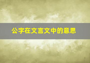 公字在文言文中的意思