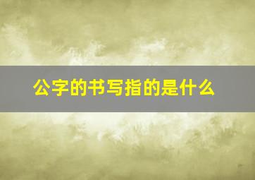 公字的书写指的是什么