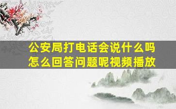 公安局打电话会说什么吗怎么回答问题呢视频播放