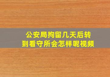 公安局拘留几天后转到看守所会怎样呢视频