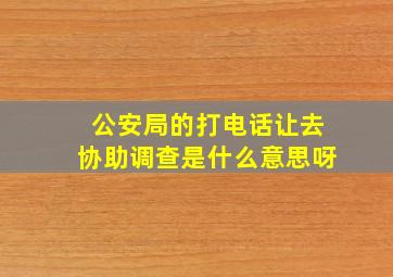 公安局的打电话让去协助调查是什么意思呀