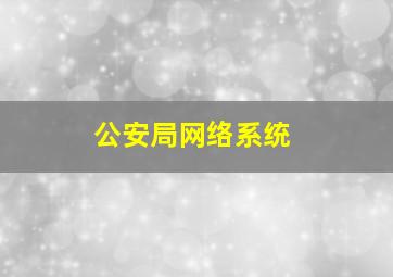 公安局网络系统