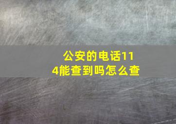 公安的电话114能查到吗怎么查