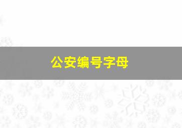 公安编号字母