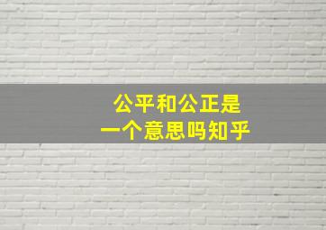 公平和公正是一个意思吗知乎