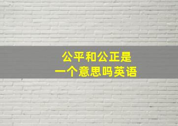 公平和公正是一个意思吗英语