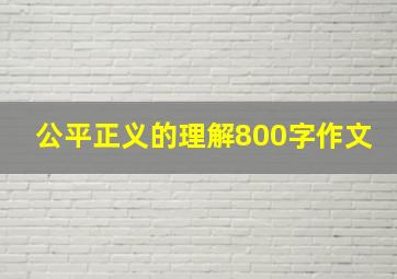 公平正义的理解800字作文