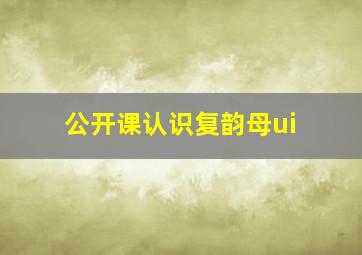 公开课认识复韵母ui