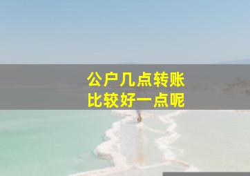 公户几点转账比较好一点呢