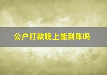 公户打款晚上能到账吗