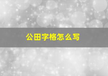 公田字格怎么写