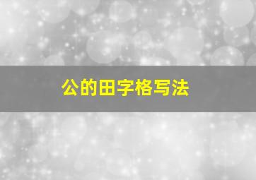 公的田字格写法