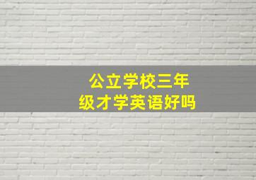 公立学校三年级才学英语好吗