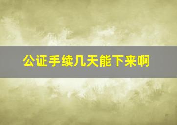 公证手续几天能下来啊