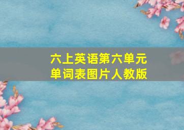 六上英语第六单元单词表图片人教版