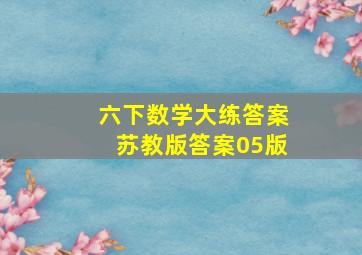 六下数学大练答案苏教版答案05版