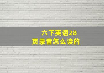 六下英语28页录音怎么读的