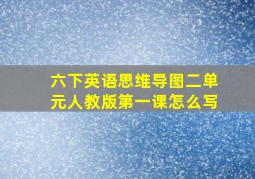 六下英语思维导图二单元人教版第一课怎么写