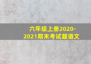 六年级上册2020-2021期末考试题语文