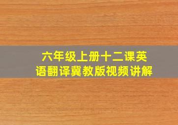 六年级上册十二课英语翻译冀教版视频讲解