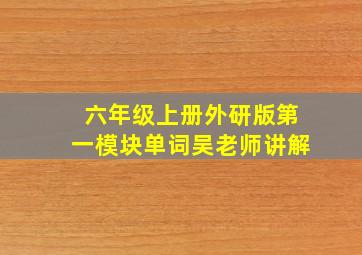 六年级上册外研版第一模块单词吴老师讲解