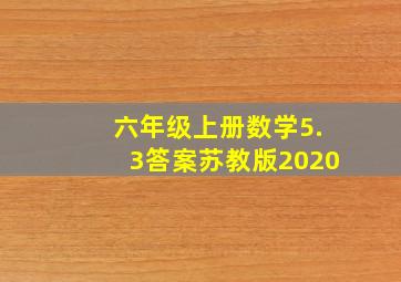 六年级上册数学5.3答案苏教版2020