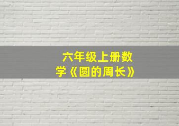 六年级上册数学《圆的周长》