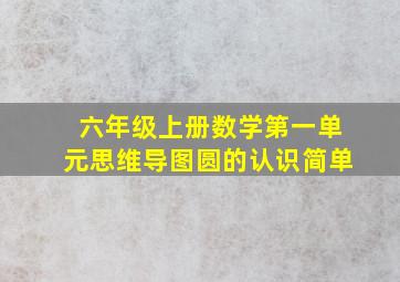 六年级上册数学第一单元思维导图圆的认识简单