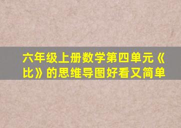 六年级上册数学第四单元《比》的思维导图好看又简单