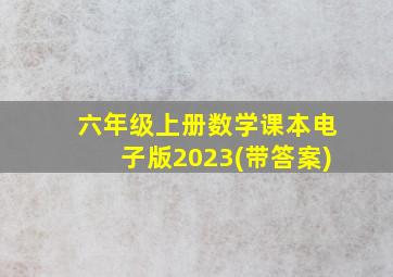 六年级上册数学课本电子版2023(带答案)