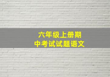 六年级上册期中考试试题语文