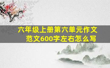 六年级上册第六单元作文范文600字左右怎么写