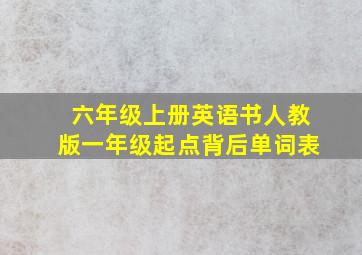 六年级上册英语书人教版一年级起点背后单词表