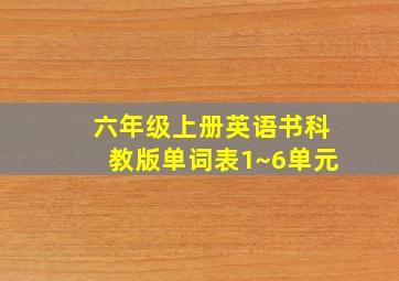 六年级上册英语书科教版单词表1~6单元