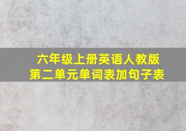 六年级上册英语人教版第二单元单词表加句子表