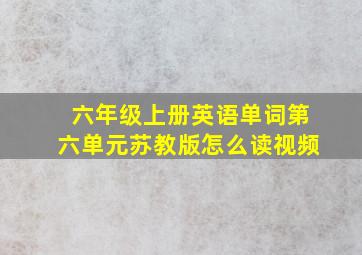 六年级上册英语单词第六单元苏教版怎么读视频