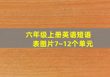 六年级上册英语短语表图片7~12个单元