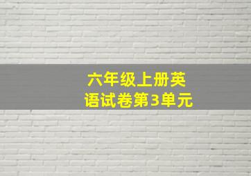 六年级上册英语试卷第3单元