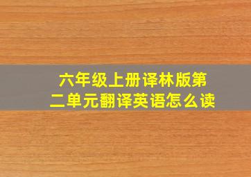 六年级上册译林版第二单元翻译英语怎么读