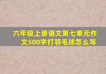 六年级上册语文第七单元作文500字打羽毛球怎么写