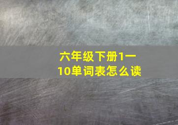 六年级下册1一10单词表怎么读