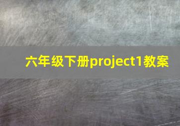 六年级下册project1教案