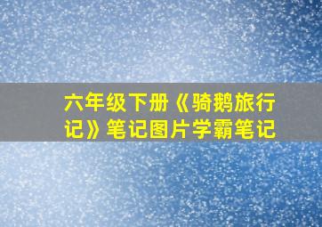 六年级下册《骑鹅旅行记》笔记图片学霸笔记