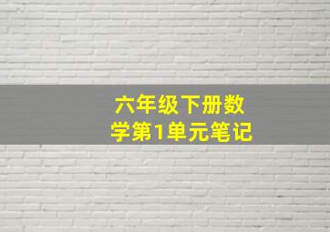 六年级下册数学第1单元笔记