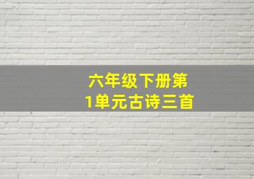 六年级下册第1单元古诗三首