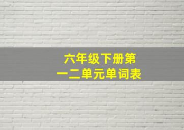 六年级下册第一二单元单词表