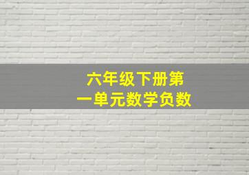 六年级下册第一单元数学负数